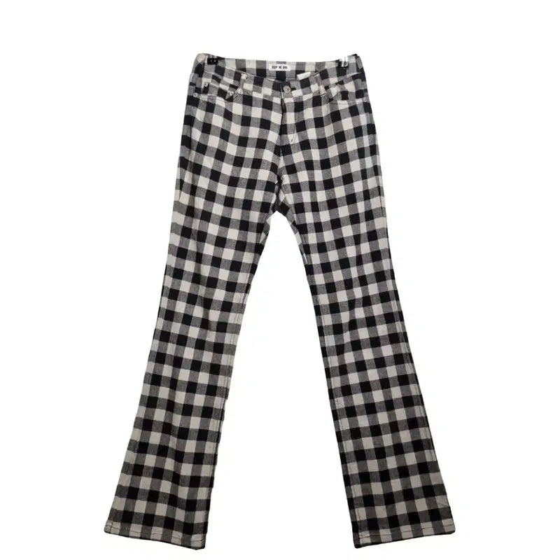 [BUNJANG] Clef de Sol Women's Checkered Semi Bootcut Pants (28 inch) / CLEF DE SOL 여성 체크 팬츠 [28인치] 세미 부츠컷 바지
