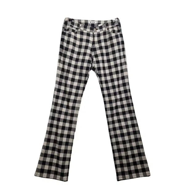 [BUNJANG] Clef de Sol Women's Checkered Semi Bootcut Pants (28 inch) / CLEF DE SOL 여성 체크 팬츠 [28인치] 세미 부츠컷 바지