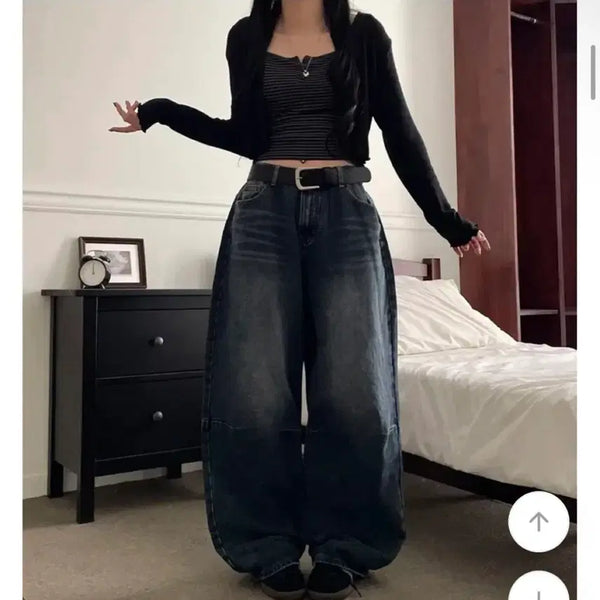 [BUNJANG] Wide Leg Dart Jeans / 통통 무릎 다트 절개 와이드팬츠