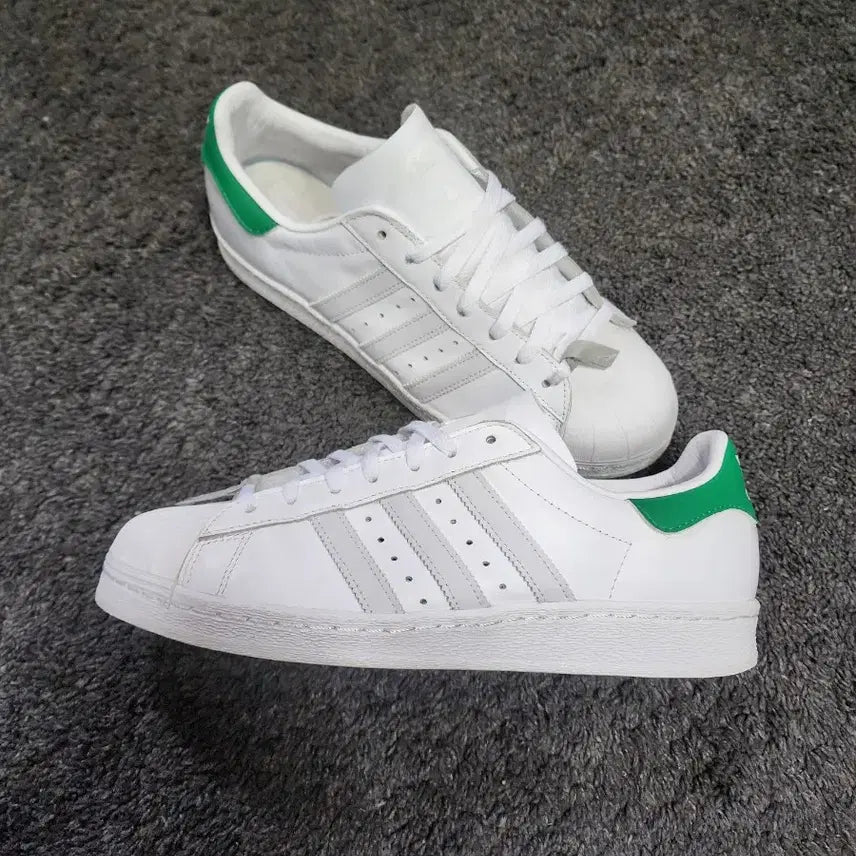 [BUNJANG] Adidas Superstar 82 Cloud White Green (275) / 아디다스 슈퍼스타 82 클라우드 화이트 그린 275