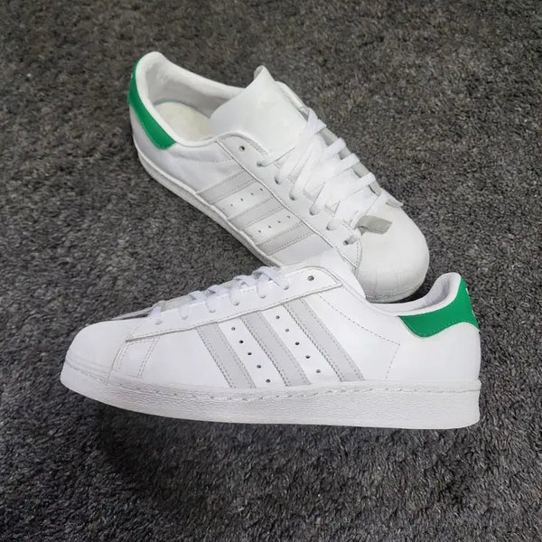 [BUNJANG] Adidas Superstar 82 Cloud White Green (275) / 아디다스 슈퍼스타 82 클라우드 화이트 그린 275