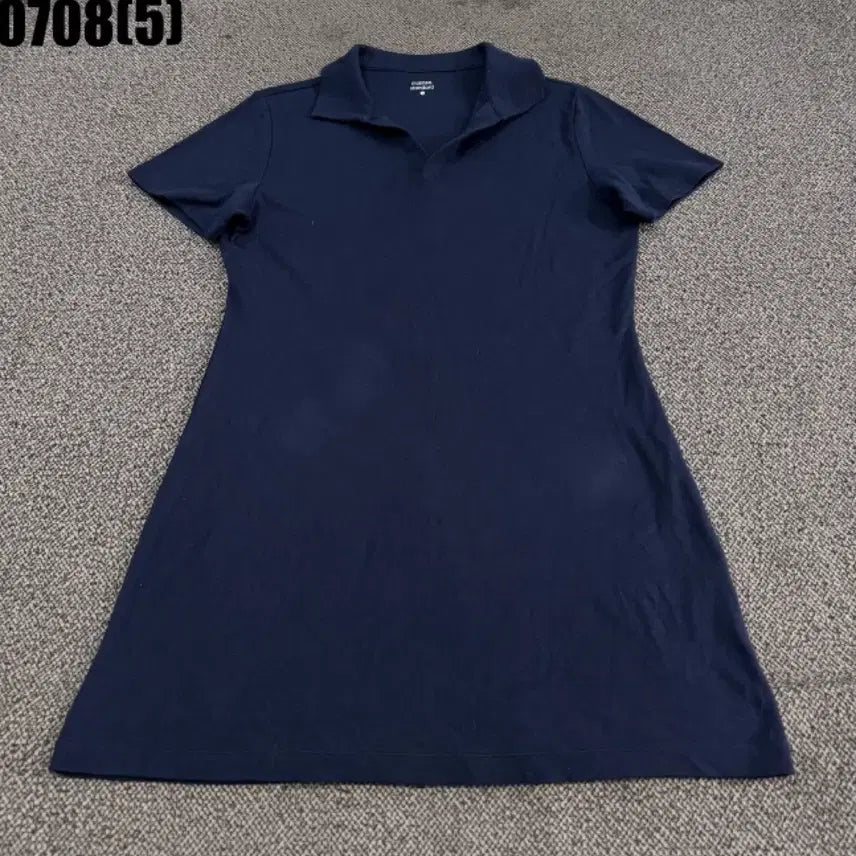 [BUNJANG] Musinsa Standard Navy Short Sleeve Polo Mini Dress / 무신사스탠다드 네이비 반팔 원피스l  0708