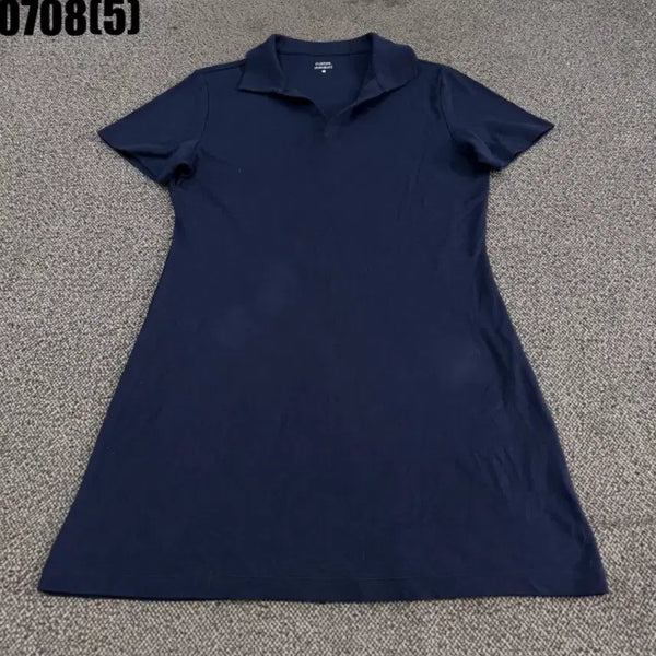 [BUNJANG] Musinsa Standard Navy Short Sleeve Polo Mini Dress / 무신사스탠다드 네이비 반팔 원피스l  0708