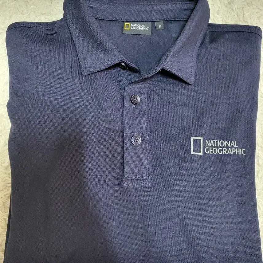[BUNJANG] National Geographic Men's Pique Polo T-Shirt Navy M / 내셔널지오그래픽 남성pk카라티