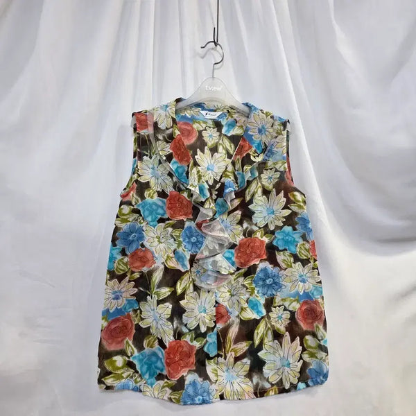 [BUNJANG] Women's Sleeveless Blouse Floral Pattern / UEL여성플라워 패턴민소매F