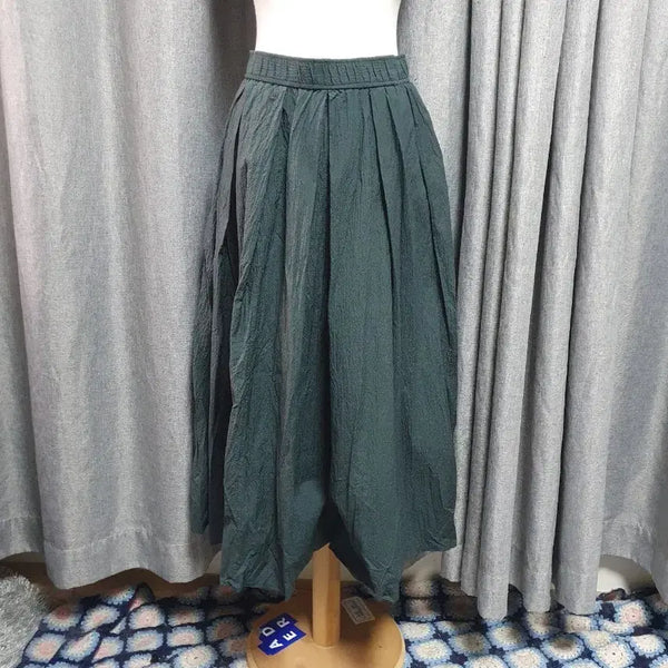 [BUNJANG] J.Plus Seersucker Green Long Skirt / 제이플러스 시어서커 그린 롱스커트