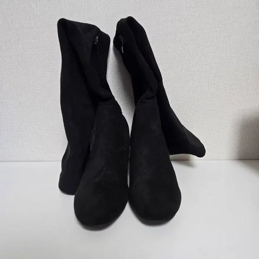 [BUNJANG] Black Suede Long Boots / 블랙 스웨이드 롱부츠