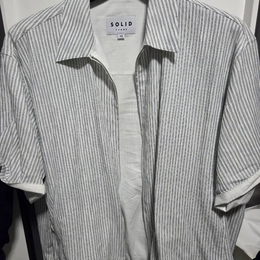 [BUNJANG] Solid Homme 26SS Stripe Zip-Up Jacket Size 48 / 솔리드옴므 스트라이프 집업 자켓 48 26ss