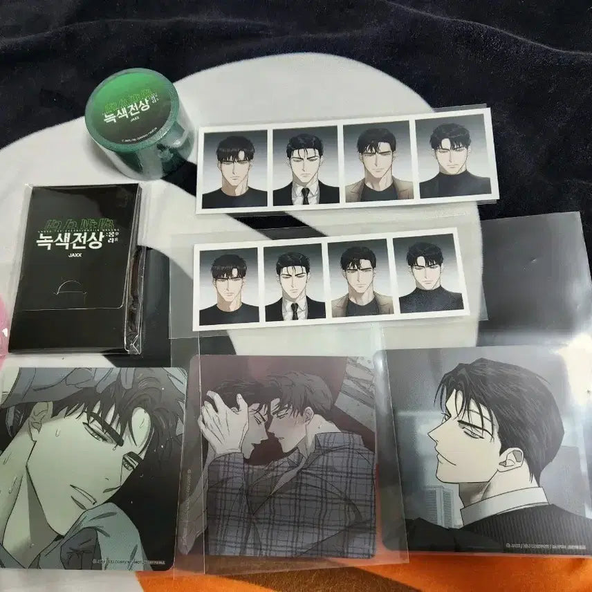 [BUNJANG] Noksaekjeonsang Mongri Illustration Proof Photo Photocard, Masking Tape, Coaster Set / 녹색전상 몽리 증명사진 일러스트 포토카드 마스킹 테이프 코스터 3종