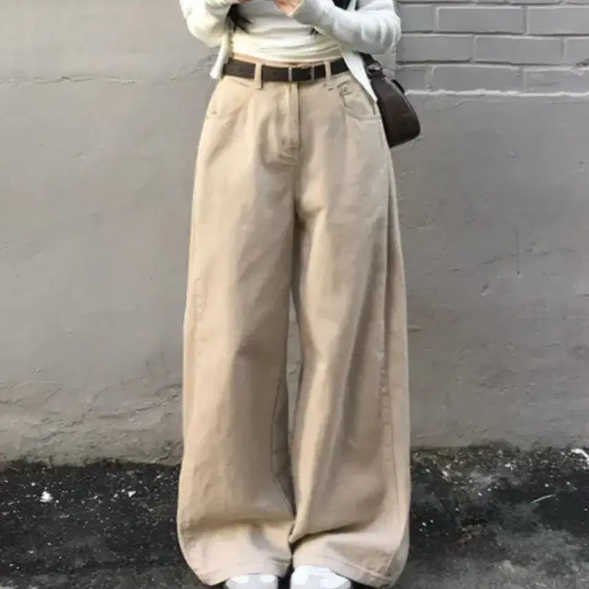 [BUNJANG] Ablie Beige Denim Pants / 에이블리 베이지 데님 팬츠
