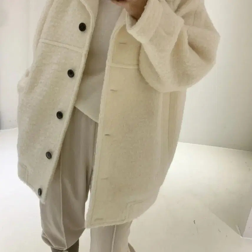 [BUNJANG] Around You Latte Mohair Jacket Cream / 어라운드율 라테모헤어자켓 크림컬러
