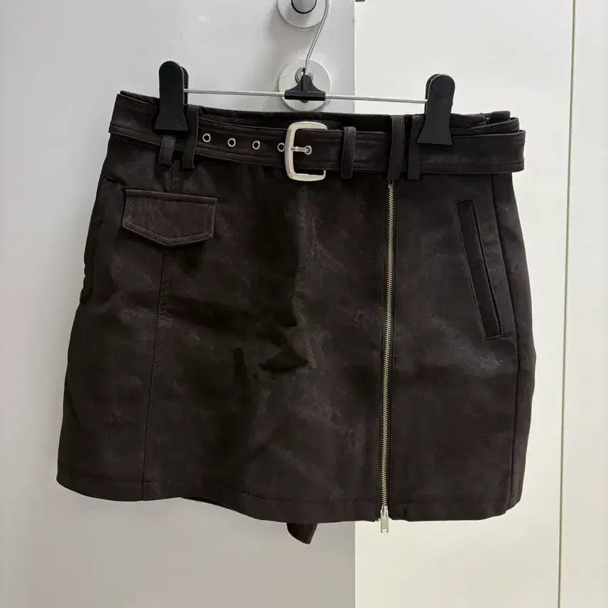 [BUNJANG] Egoist Faux Leather Skirt Pants Brown Size 66 / 에고이스트 페이크 레더 치마바지(브라운 색상, 66 사이즈)