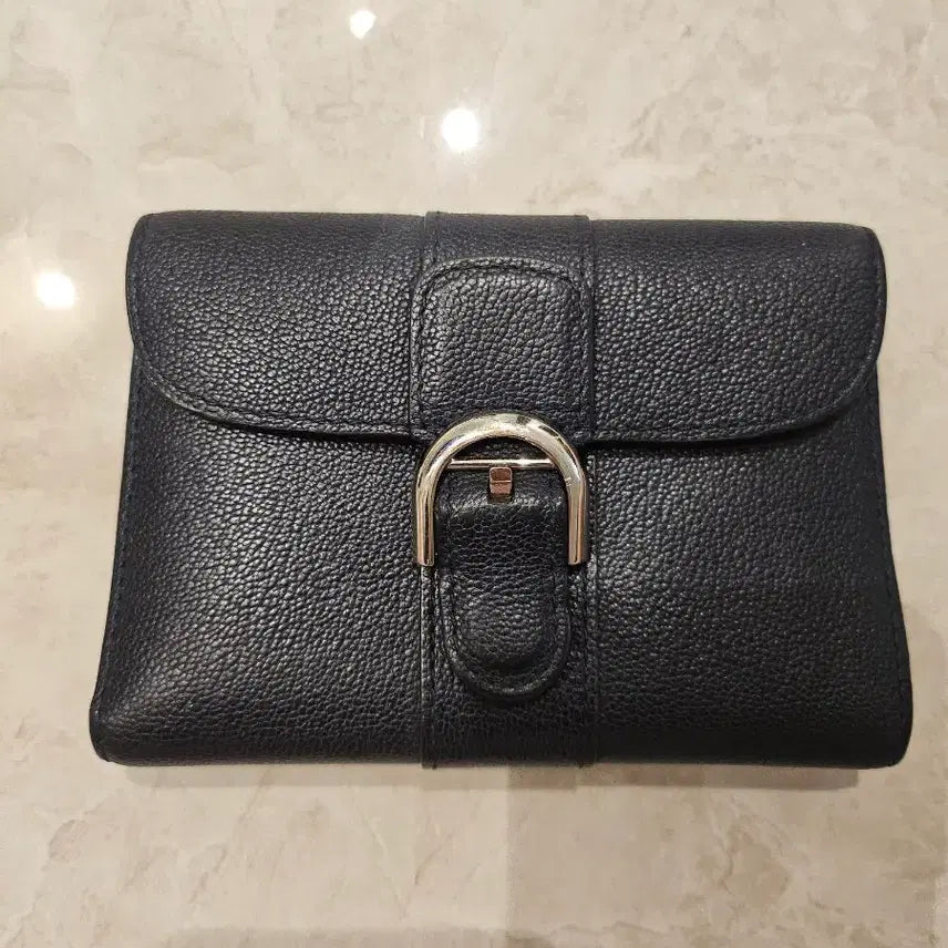 [BUNJANG] Delvaux Small Wallet Navy Buckle / 델보반지갑