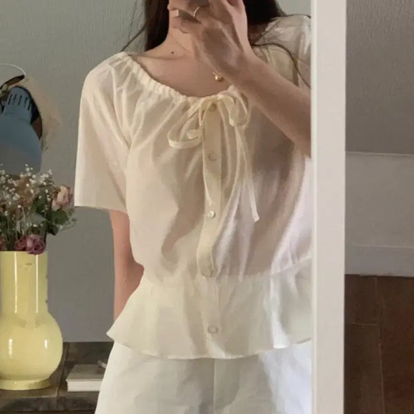 [BUNJANG] LOEWE String Blouse / 오브제 object 로에 스트링 블라우스