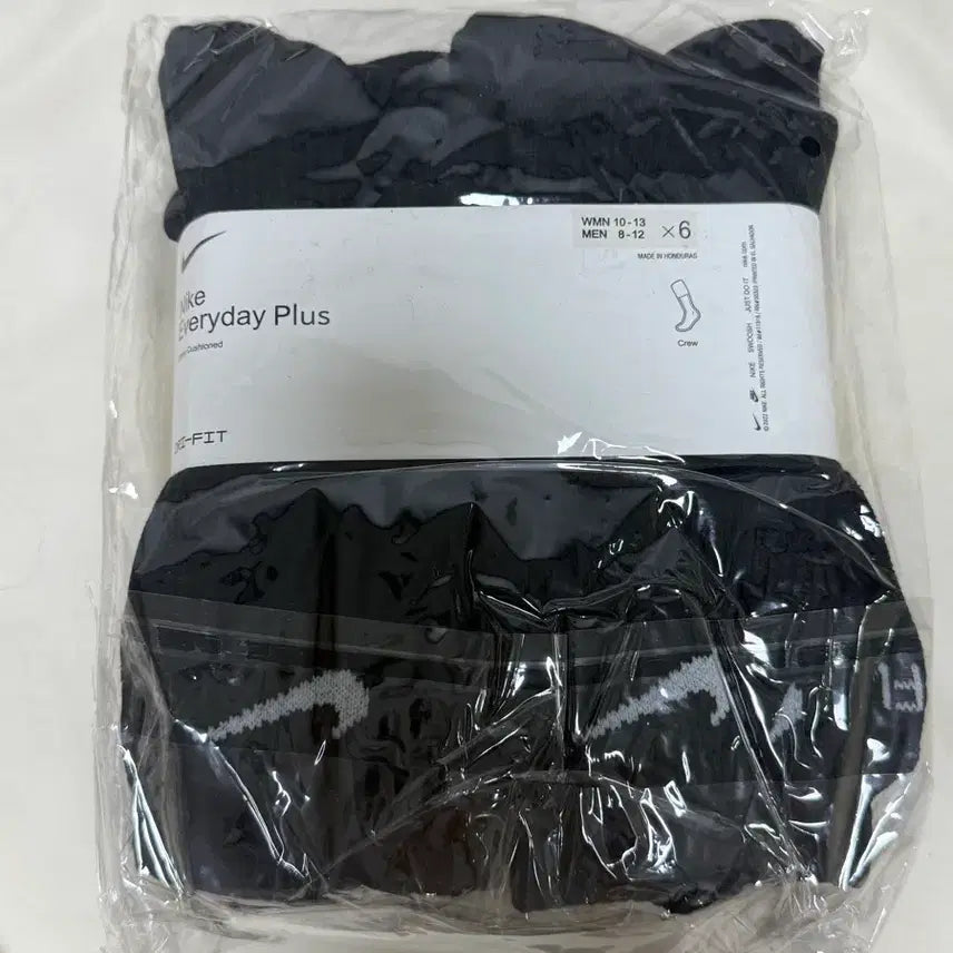 [BUNJANG] Nike Everyday Plus Cushion Crew Socks 6-Pack (Black) / 나이키 에브리데이 플러스 쿠션 양말 6팩(블랙) 장목