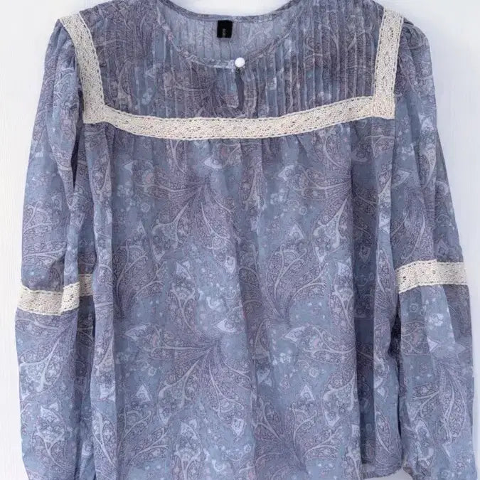 [BUNJANG] Vintage Paisley See-through Blouse / 빈티지제품 페이즐리 시스루 블라우스