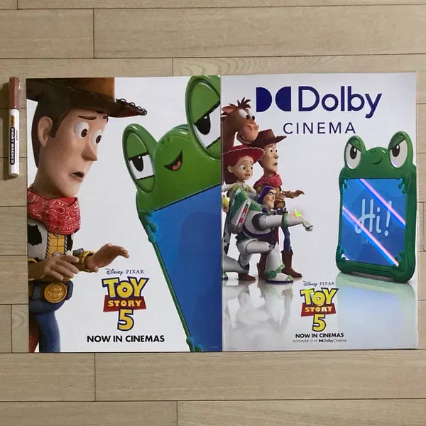 [BUNJANG] Toy Story 5 Woody Character Monami Brown Marker & Dolbi Poster Set / [토이스토리5] 모나미 갈색 마커&우디 캐릭터/돌비 포스터/무비씰