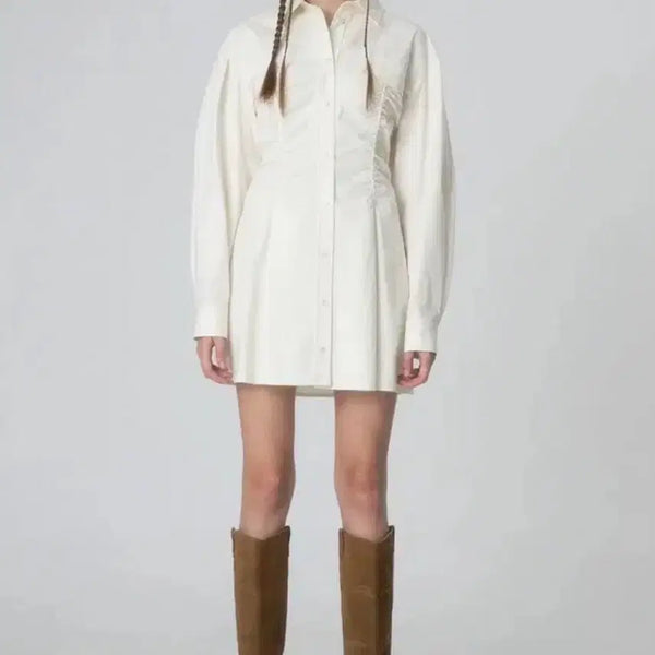 [BUNJANG] RAIVE Shirring Shirt Dress / (새상품) 레이브 RAIVE 셔링 셔츠 원피스