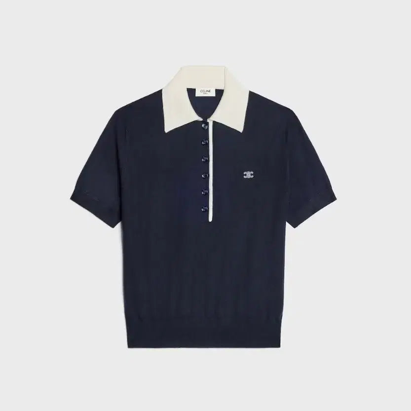 [BUNJANG] Celine Men's Collared Short Sleeve Sweater L / 남성 셀린느 카라반팔티 스웨터 L