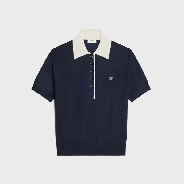 [BUNJANG] Celine Men's Collared Short Sleeve Sweater L / 남성 셀린느 카라반팔티 스웨터 L