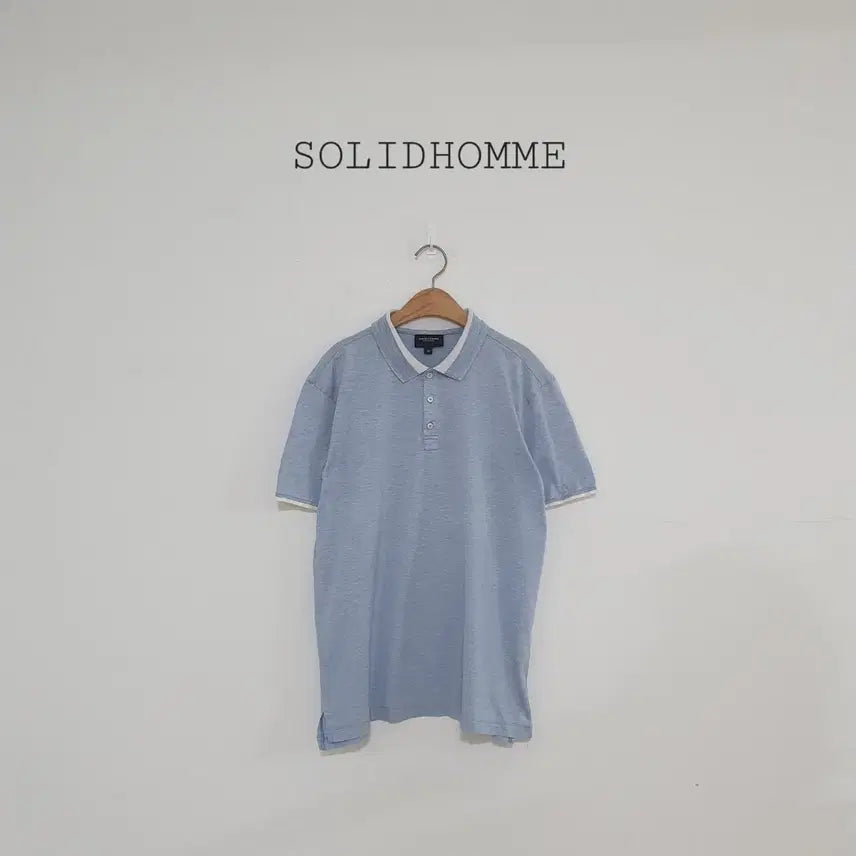 [BUNJANG] Wooyoungmi Pastel Blue Short-Sleeve Polo T-Shirt / No.26070708 솔리옴므 우영미 반팔 카라티 파스텔블루