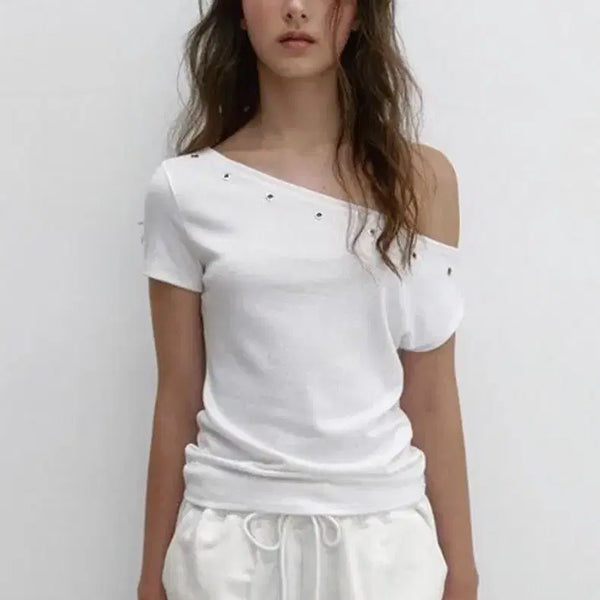 [BUNJANG] Asura One-Shoulder Off-Shoulder Tee / 아수라 원숄더 오프숄더 티