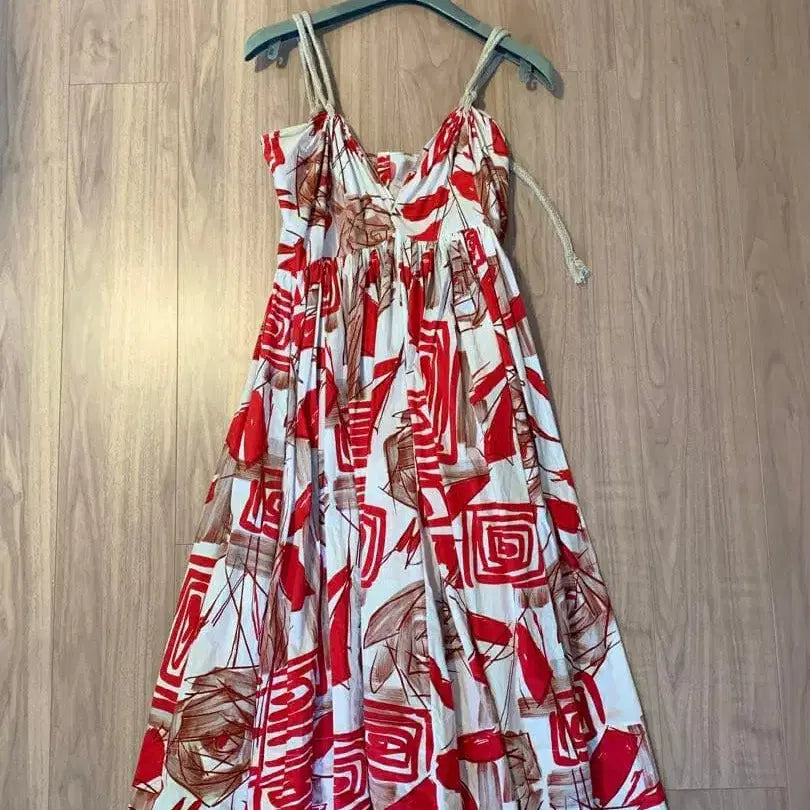 [BUNJANG] MARNI Abstract Floral Pattern Rope Strap Sundress / 명품 MARNI 마르니 아카이브 추상플라워패턴 로프스트랩 원피스 선드레스