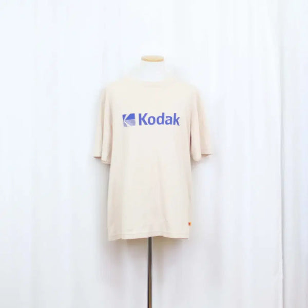 [BUNJANG] Kodak Men's Round Neck Short Sleeve T-Shirt Beige (Size L) / [정품] 코닥 남성 라운드넥 신상 반팔 티셔츠 (L) 상상샵