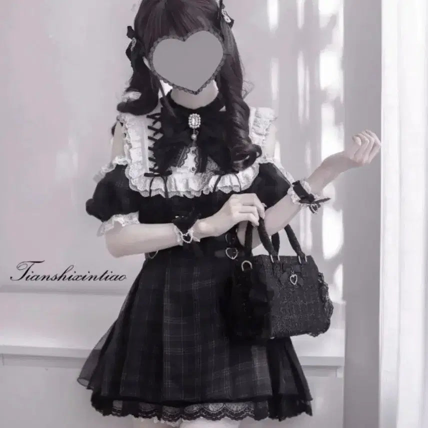 [BUNJANG] Off-Shoulder One-Piece Setup Dress / 양산형 지뢰계 양지뢰 일녀 오프숄더 원피스 셋업 판매