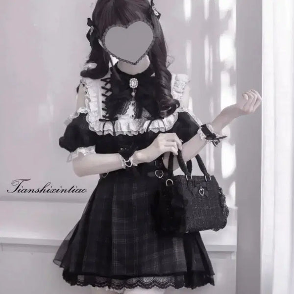 [BUNJANG] Off-Shoulder One-Piece Setup Dress / 양산형 지뢰계 양지뢰 일녀 오프숄더 원피스 셋업 판매
