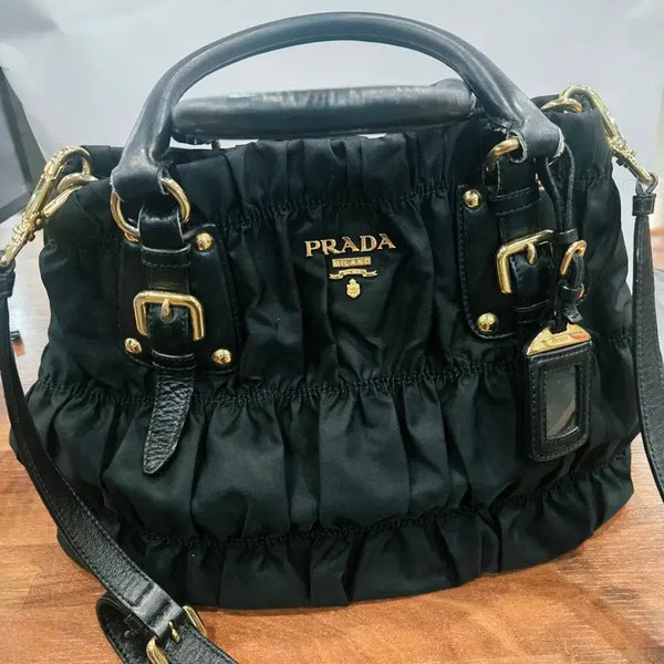 [BUNJANG] Prada Gaufre Nylon Two-Way Bag Black / 프라다 고프레 나일론 투웨이백 블랙