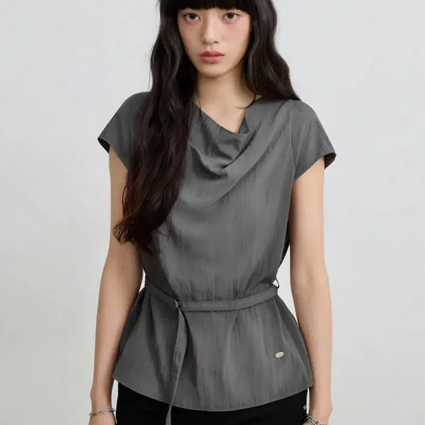 [BUNJANG] Charcoal Blouse M / 차콜 블라우스 M