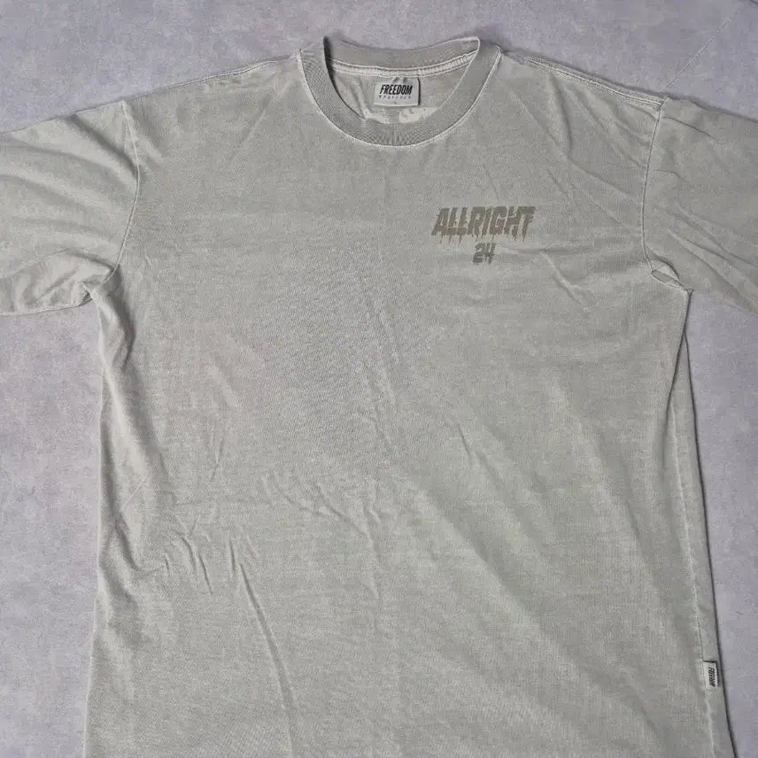 [BUNJANG] Freedom All Night Short Sleeve T-Shirt (Gray) / 프리덤 올라잇 반팔 (그레이)
