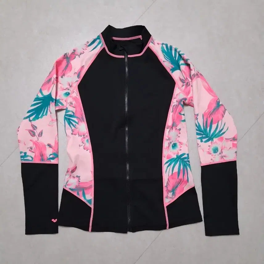 [BUNJANG] Arena Women's Floral Rash Guard / (거의 새상품) 아레나 래쉬가드 여성 꽃무늬 블랙 핑크 수영복