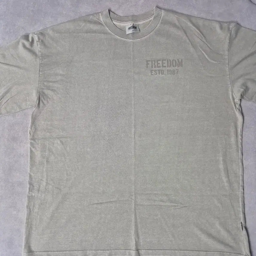 [BUNJANG] Freedom 1987 Oversized Washed T-Shirt (Gray) / 프리덤 반팔 (그레이)