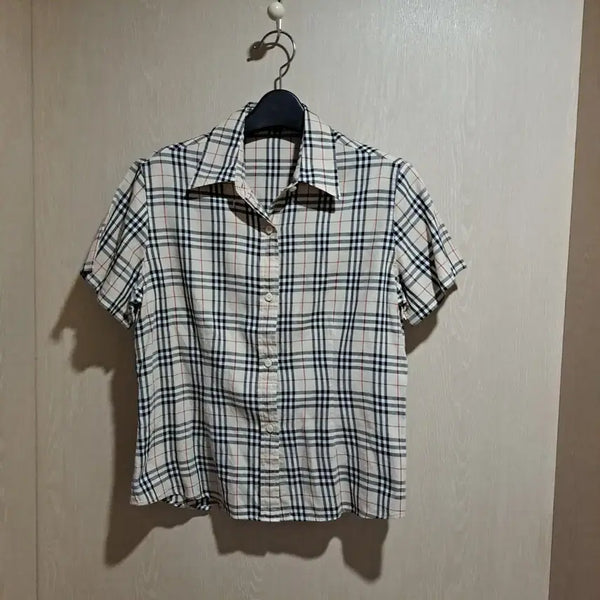 [BUNJANG] Burberry Check Short Sleeve Shirt - Size L / 버버리 체크 반팔 셔츠사이즈 L