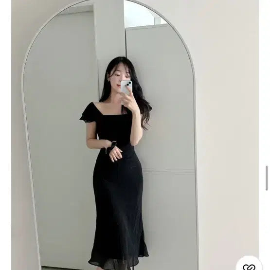 [BUNJANG] Dienes Shiny Black Long Dress S / 디에네스 원피스 샤이니블랙 s