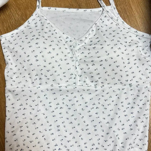 [BUNJANG] Floral Print Sleeveless Top - New / 꽃무늬 나시 탑 새상품