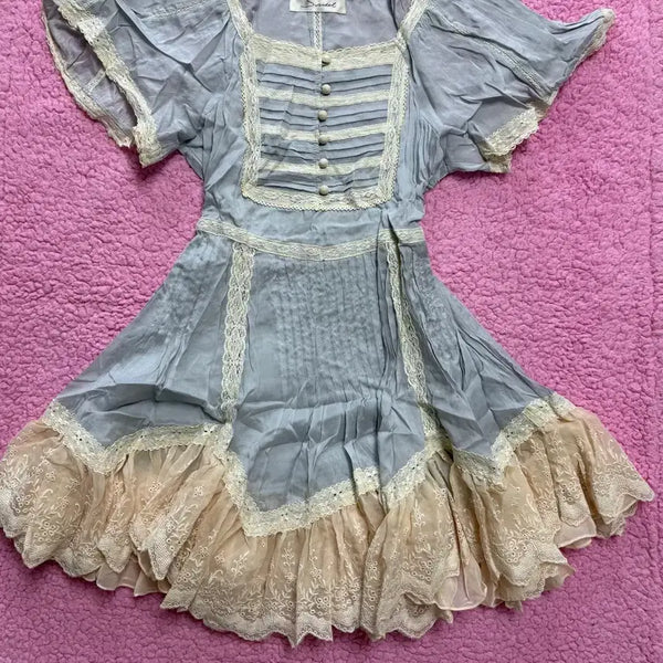 [BUNJANG] Snidel Classic Pintuck Lace Fairy Kei Dress / 스나이델 고전 핀터깔 대대장 히메카지 라떼갸루 히메갸루 페어리깔 원피스