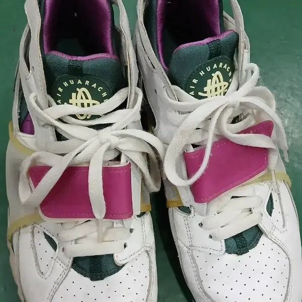[BUNJANG] Nike Air Huarache OG White Pink Green Size 270 / 나이키 에어 허라취 OG 흰색 핑크 그린 270사이즈