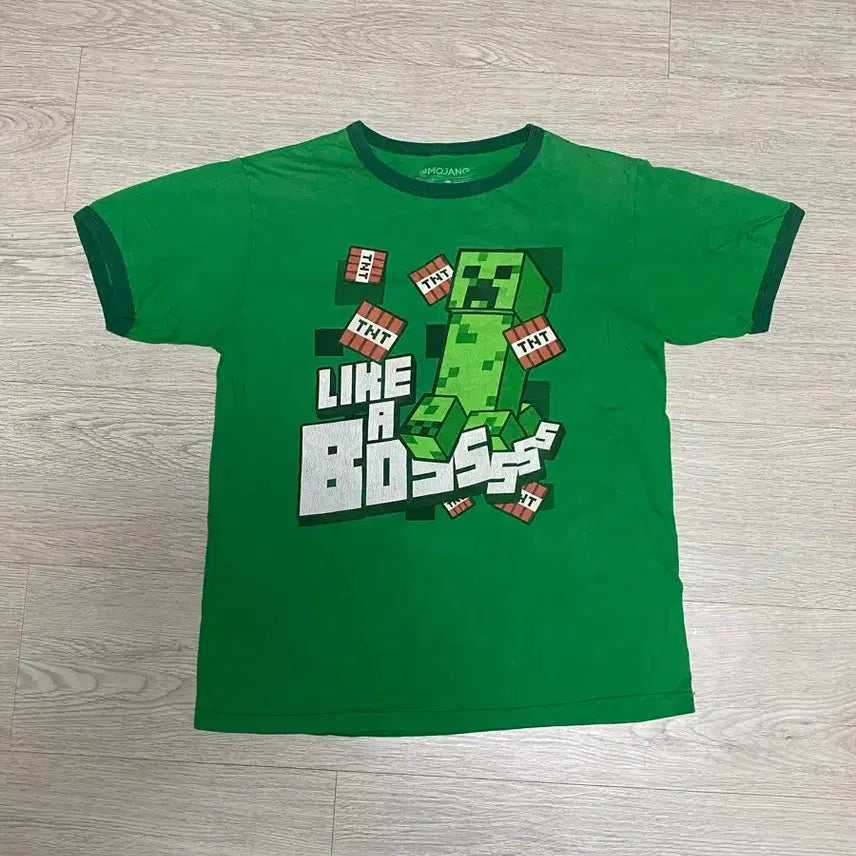 [BUNJANG] Vintage Creeper Short Sleeve T-Shirt Green / 빈티지 크리퍼 반팔티 그린