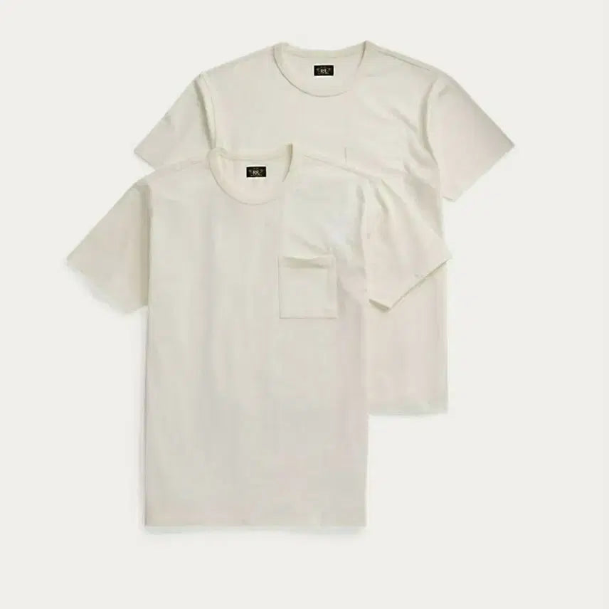 [BUNJANG] RRL Garment-Dyed Pocket T-Shirt Two-Pack White / 더블알엘 rrl 가먼트다이 포켓 티셔츠 투팩 화이트