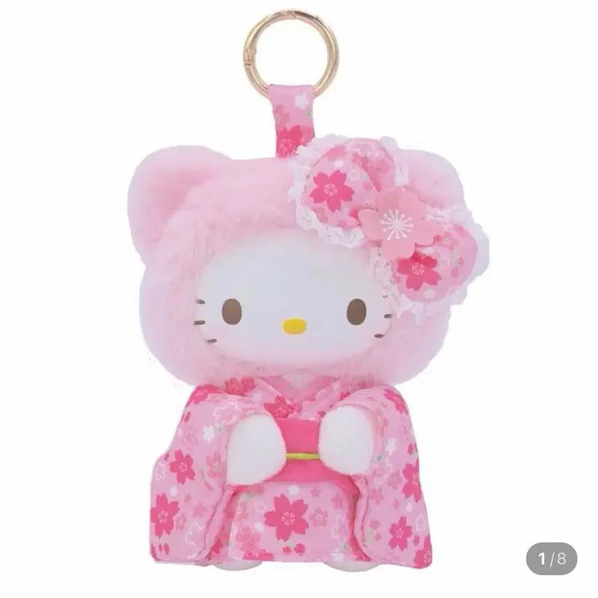[BUNJANG] Hello Kitty Cherry Blossom Bear Doll Keychain / 키티 벚꽃베어 인형키링