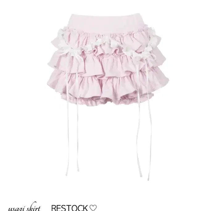 [BUNJANG] Idang Club Frill Mini Skirt Pink / 아이당클럽 프릴 스커트 핑크