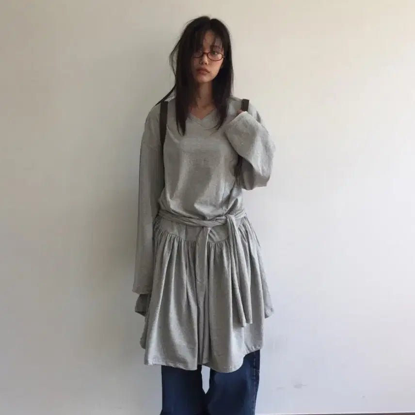 [BUNJANG] Daggy Tie-up Cotton Dress / 더기 타이업 코튼 원피스