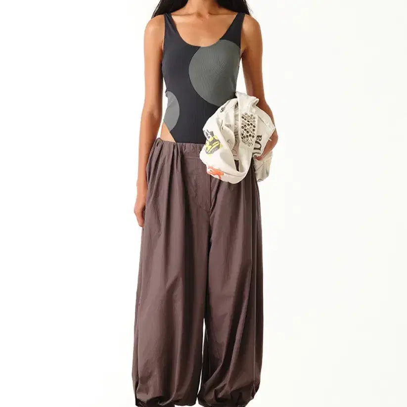 [BUNJANG] OpenYY Over Gathered Pants Charcoal / 오픈와이와이 오버 개더드 팬츠 차콜