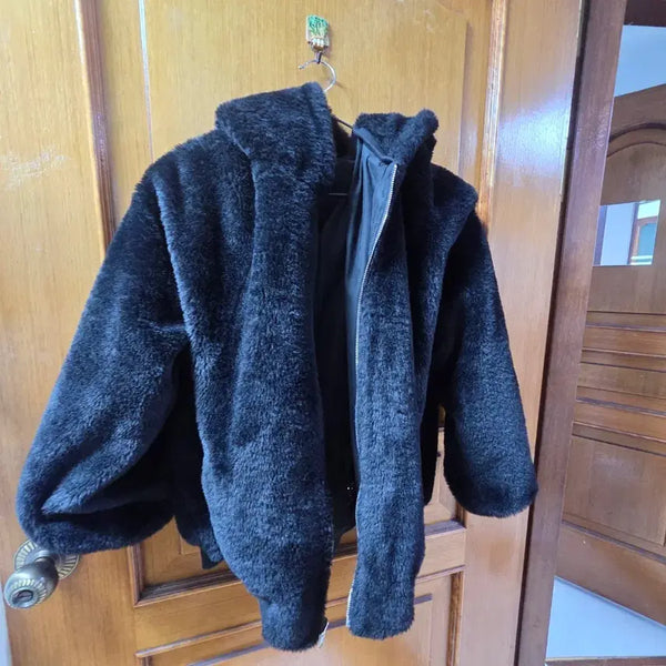 [BUNJANG] Black Reversible Fur Jacket / 블랙 리버시블 퍼 재킷