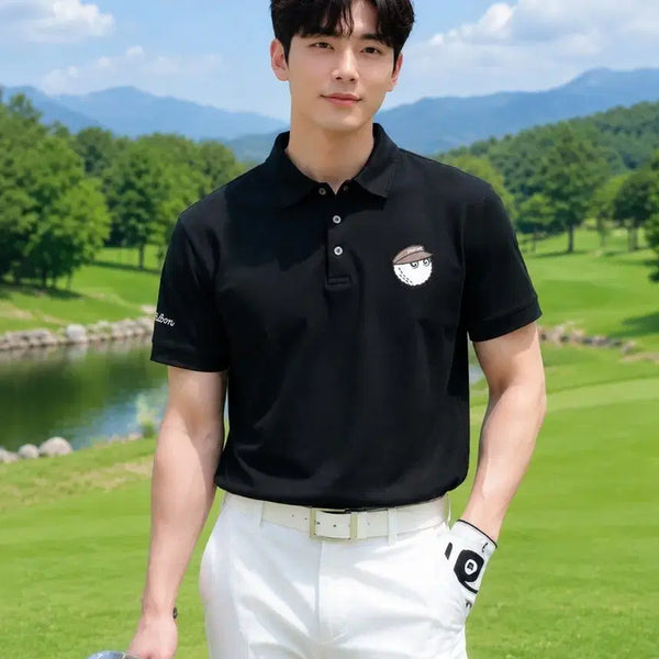 [BUNJANG] Malbon Golf Men's Bucket Polo Collar Short Sleeve T-Shirt (L) / [정품]말본 골프 남성 버킷 폴로 카라 반팔 티셔츠 L
