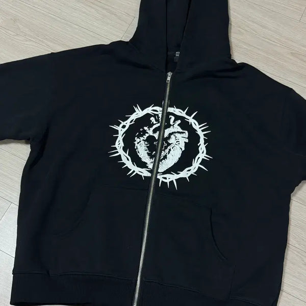 [BUNJANG] NOD Saint Heart Hoodie Size 1 / 노드 NOD 세인트허트 후드집업 1사이즈