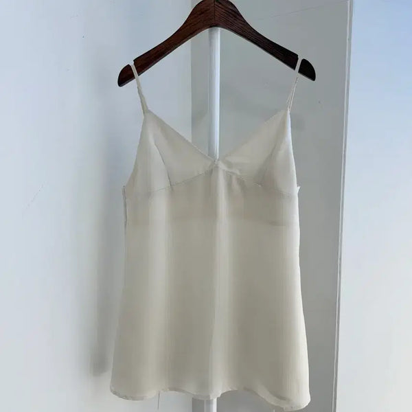 [BUNJANG] High-Quality Slip Camisole - Ivory / 교신안함)슬립 블라우스-아이/고퀄